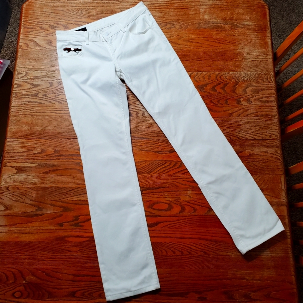 Vintage HTF Gucci Off White Straight Leg Jeans EUC Italy 40 US 8